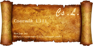 Csermák Lili névjegykártya